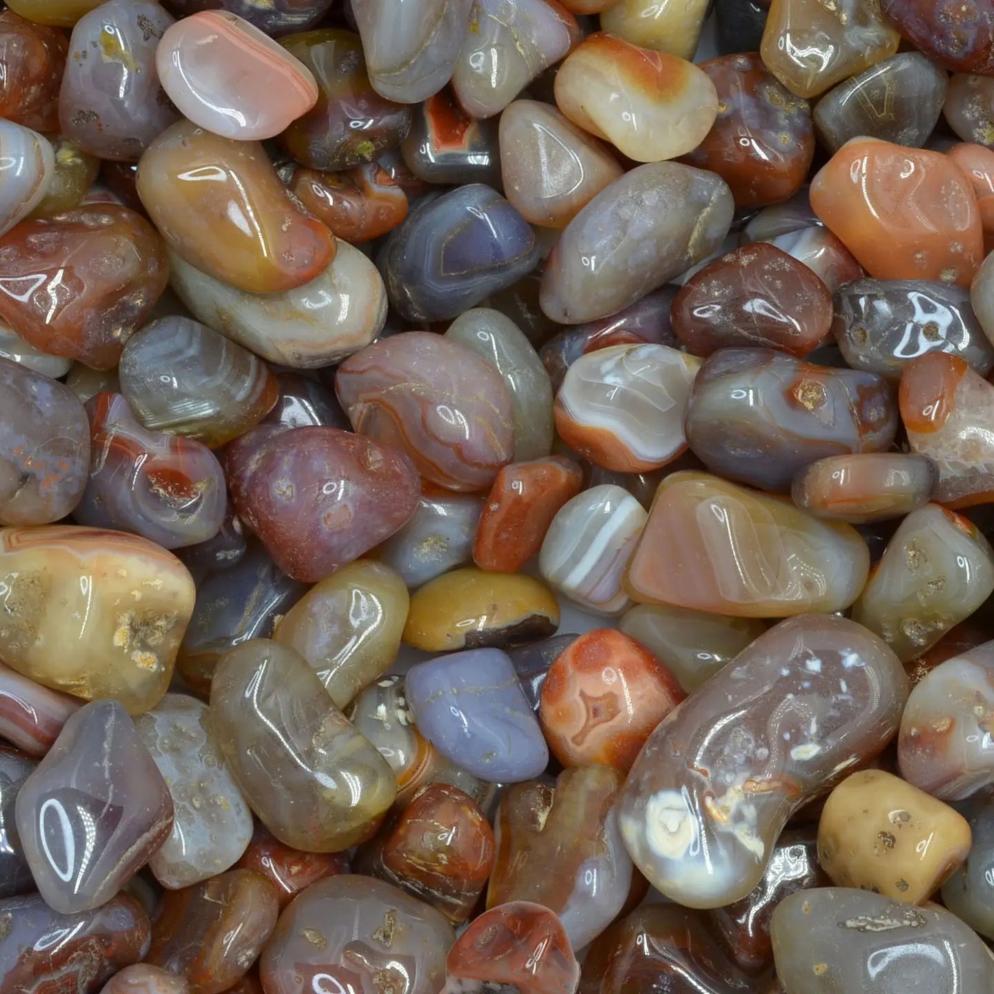 1lb Red Lined Agate Tumbled-Polished