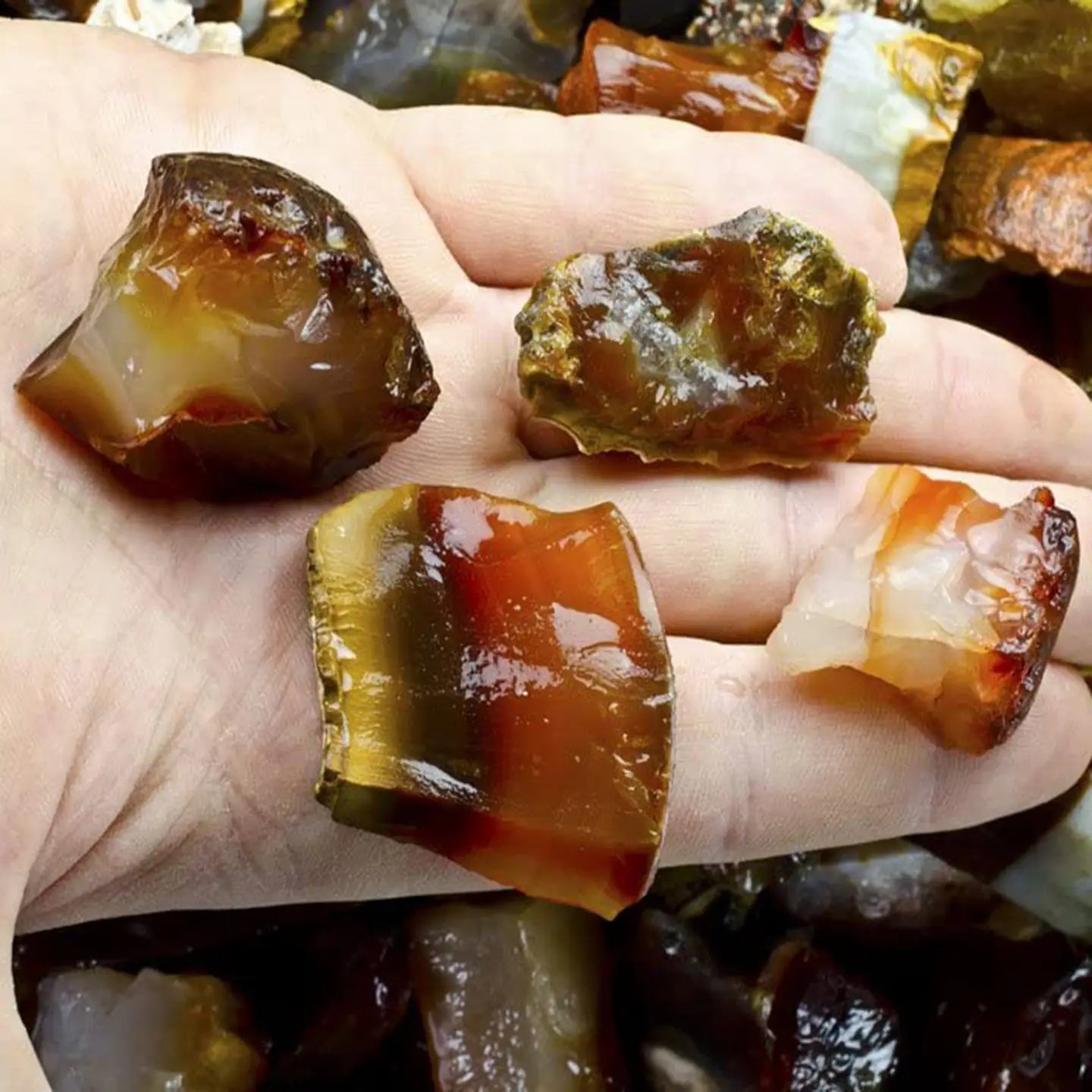 1lb Rough Carnelian Agate Crystals for Tumbling