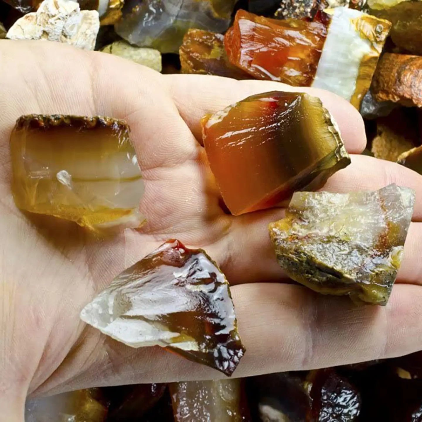 1lb Rough Carnelian Agate Crystals for Tumbling