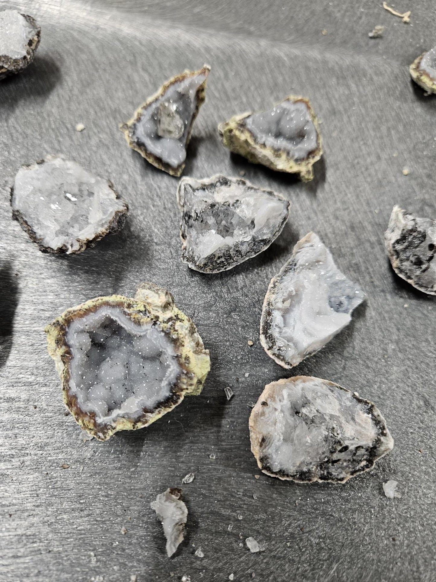 Break - Crack Your Own Geodes Miner Bucket - Trancas, Quartz, Moroccan Geodes with possible fluorescent under UV Light