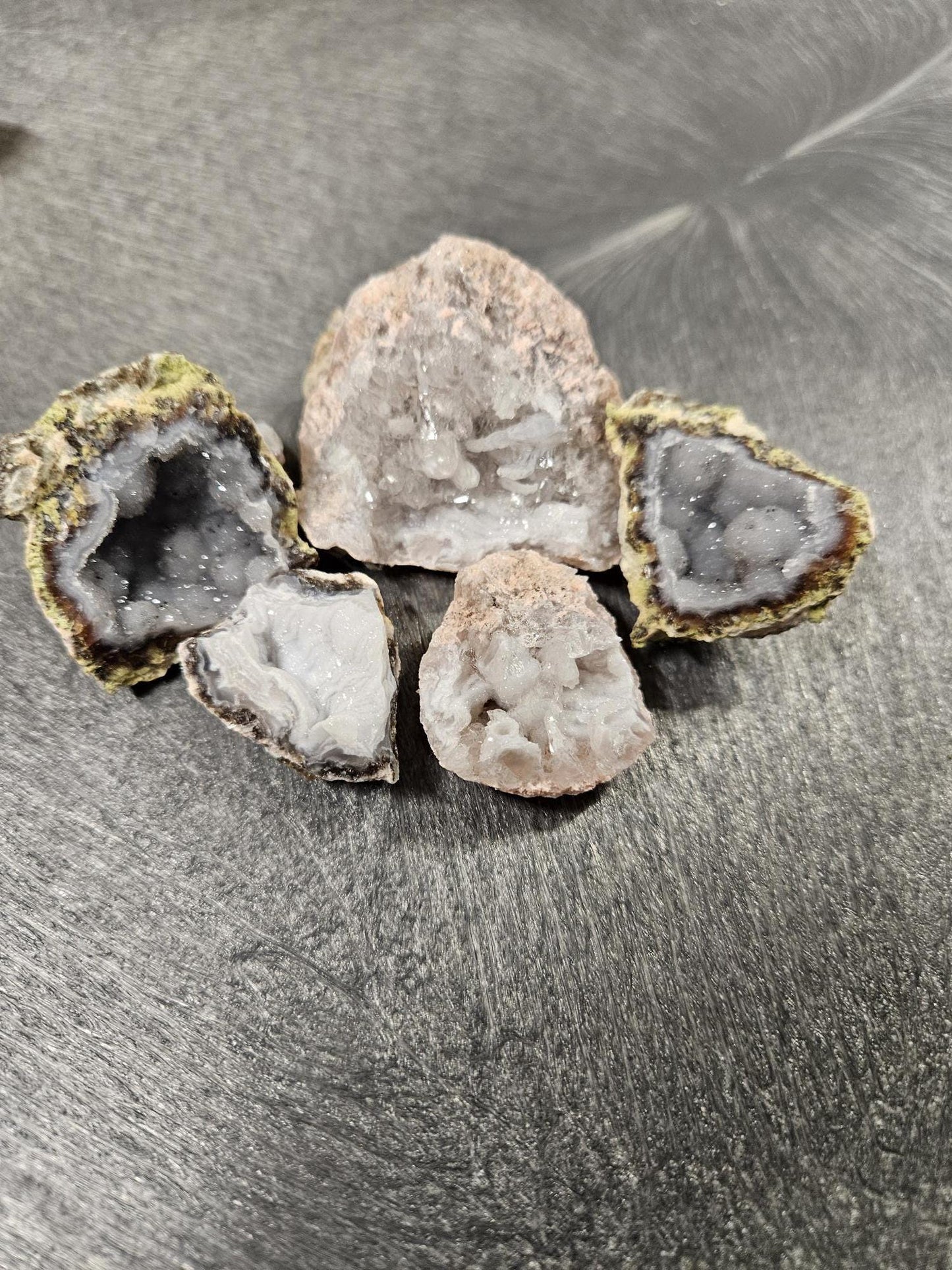 Break - Crack Your Own Geodes Miner Bucket - Trancas, Quartz, Moroccan Geodes with possible fluorescent under UV Light