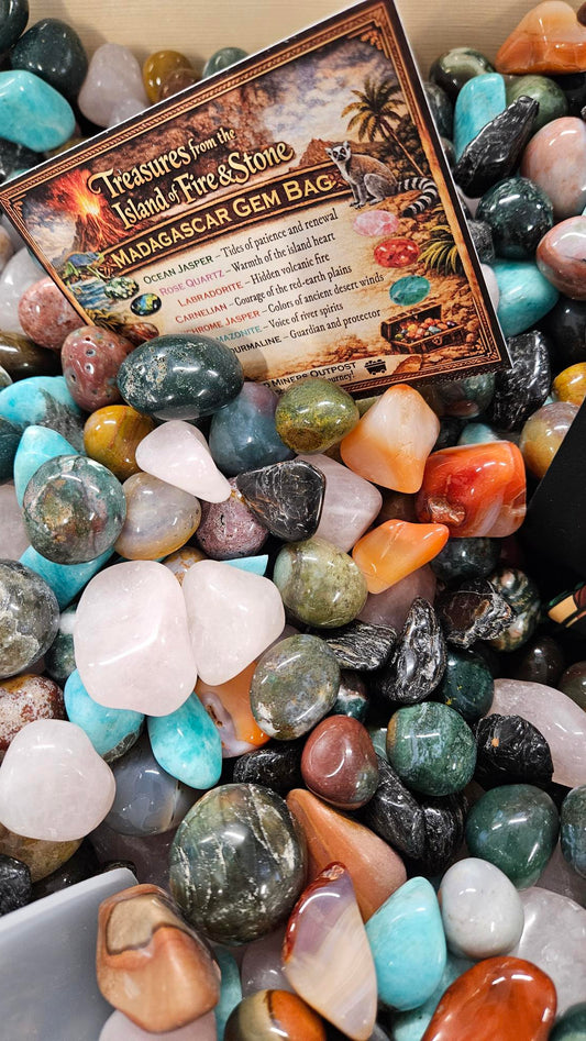 Madagascar Gemstone Discovery Set: Polished Authentic Crystal Mix