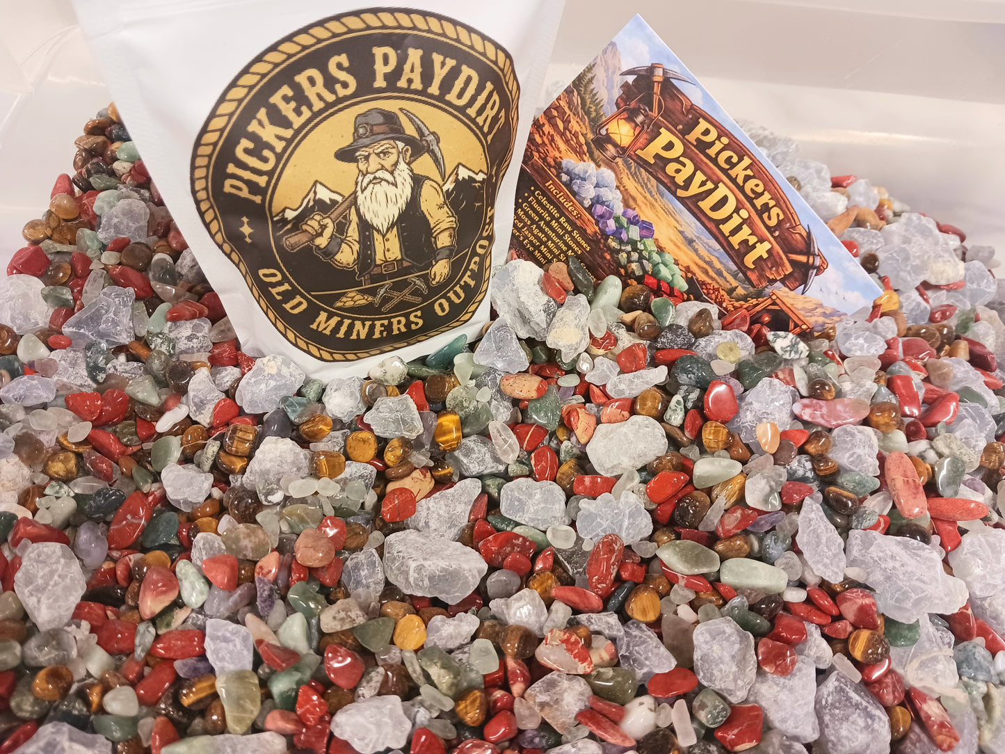 Pickers Paydirt Polished Stone Bag: Jasper, Agate, Fluorite, Aventurine and more