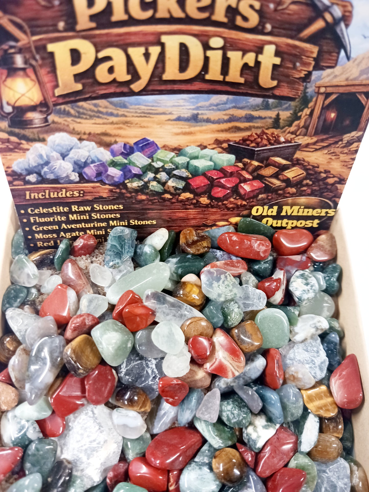 Pickers Paydirt Polished Stone Bag: Jasper, Agate, Fluorite, Aventurine and more