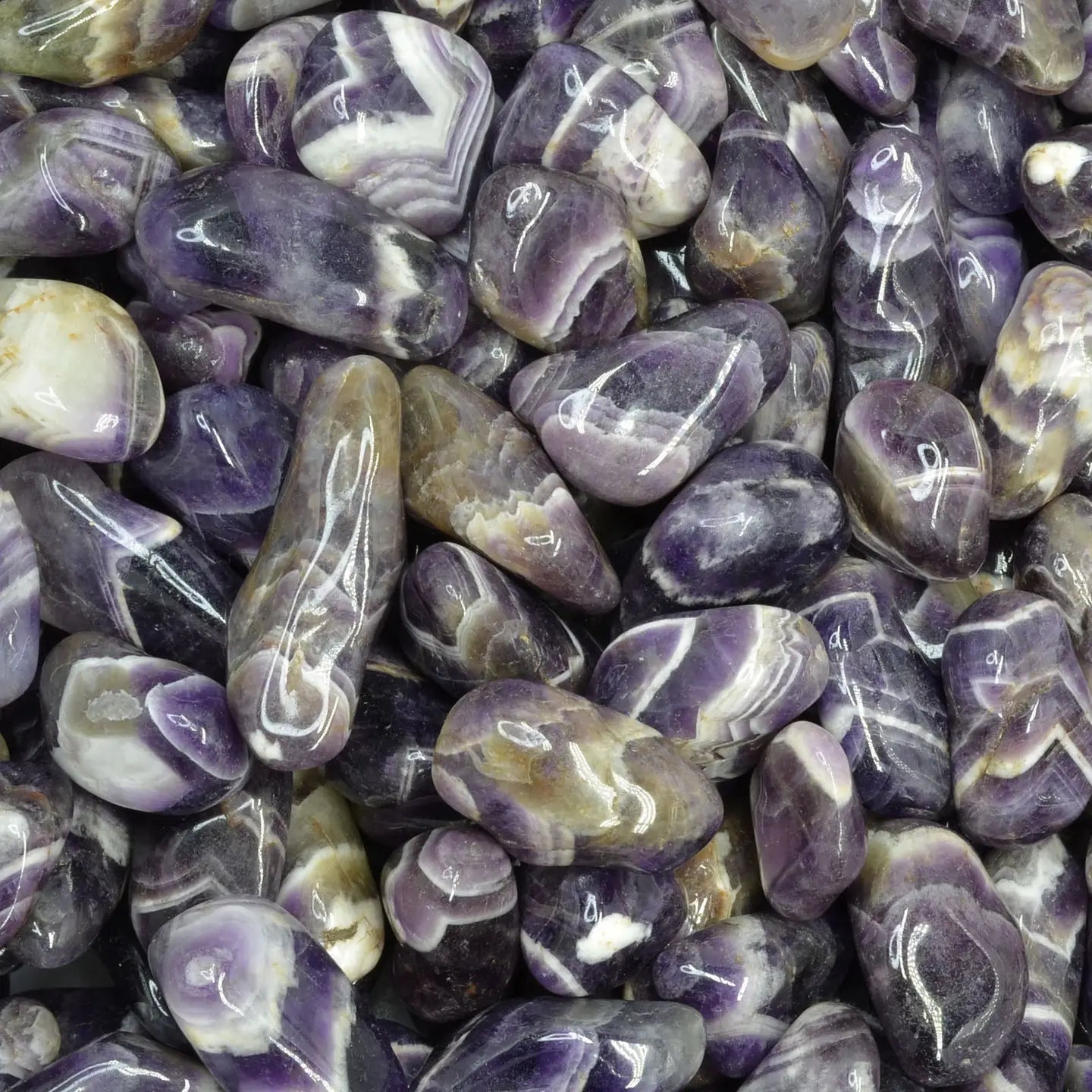 1lb Tumbled-Polished Banded Amethyst