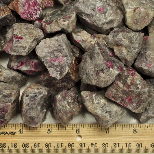 1lb Fluorescent Rough Ruby in Crystal - 100% Raw Natural Stones