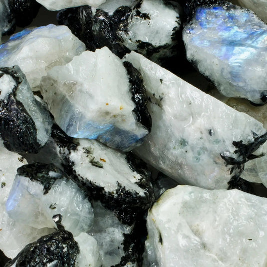 1lb Rough Rainbow Moonstone A+ Grade - Raw Natural Stones